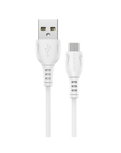 Кабель Micro USB(Bm)-USB(Am), быстрая зарядка, 2.4А, 1 м, белый, Borofone Triumph BX51 (6931474743923)
