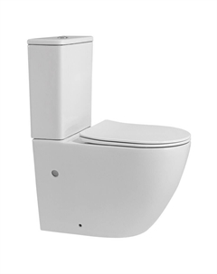 Унитаз-компакт Abber Bequem безободковый с горизонтальным выпуском с сиденьем дюропласт микролифт белый (AC1110)