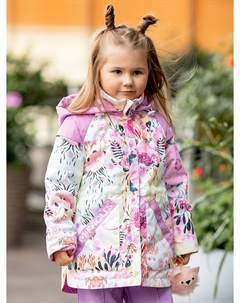 Куртка-парка для девочки Дания принт, Фиолетовый Batik