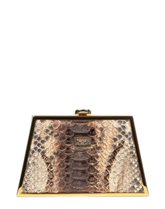 Клатч из кожи питона City Cell-4 в металлической раме А014 Boa