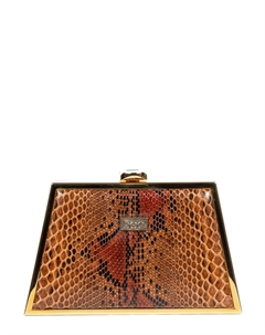 Клатч из кожи питона City Cell-4 в металлической раме А014 Boa