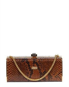 Клатч из кожи питона Como в металлической раме А025 Boa