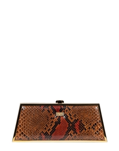Клатч из кожи питона City Cell-3 в металлической раме А013 Boa