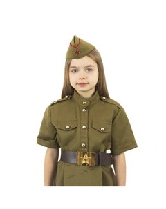 Карнавальный костюм военного: платье с коротким рукавом, пилотка, р-р 38, рост 146-152 см Страна карнавалия