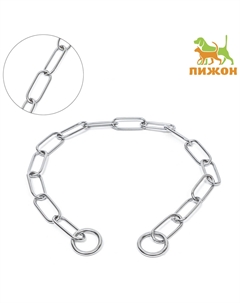 Ошейник - удавка металлический, сварная цепь, длинное звено, 70 см, толщина проволоки 4 мм Пижон