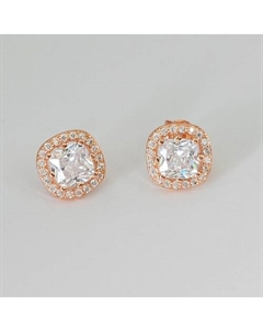 Серьги-гвоздики покрытые золотом с кристаллами Swarovski Shine&beauty