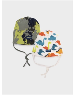 Шапка детская трикотажная для мальчиков, 2 шт в комплекте Playtoday newborn