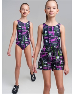 Комплект для девочек: купальник трикотажный, шорты купальные текстильные Playtoday tween