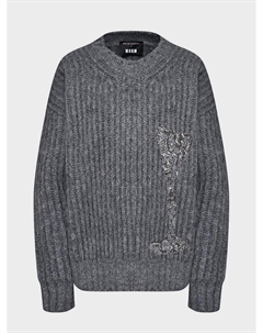 Джемпер с вышивкой, серый Msgm