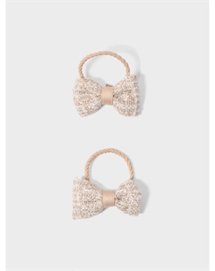 Резинка для волос, бантик бежевый Tais