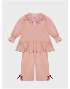 Пижама с кружевным воротничком и принтом "горошек" Amiki