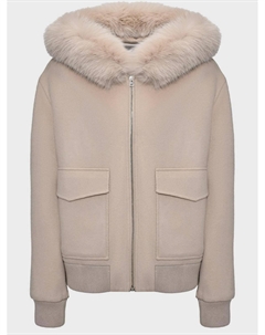 Бомбер с мехом лисы на капюшоне Yves salomon