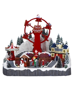 Новогодний сувенир Колесо обозрения, LED анимация, адаптер, 35.5х23х31см Timstor