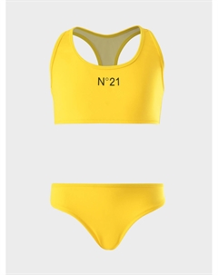 Раздельный купальник с лого, желтый No21