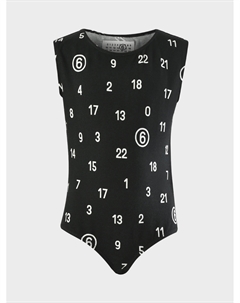 Топ-боди с логотипом, черный Mm6