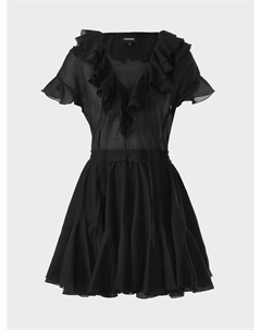 Платье черного цвета с рюшами Flashin'