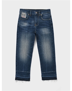 Джинсы с потертостями, голубые No21