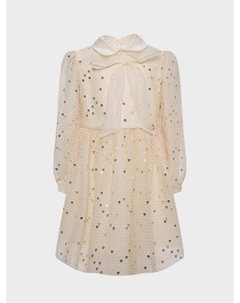 Платье с бантом и блесками, бежевое Elie saab