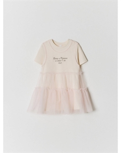 Комбинированное платье-футболка для девочек Sela