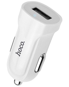 Зарядное устройство автомобильное Hoco Z2 6957531067788 1 USB, 1500mA, пластик, кабель микро USB, цвет: белый (1/28/280)