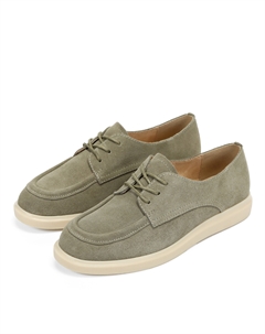 Полуботинки из бархатистого велюра цвета хаки Respect