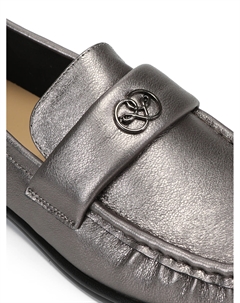 Мокасины из гладкой кожи серебристого цвета Respect