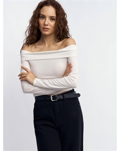 Трикотажный лонгслив с открытыми плечами Zolla