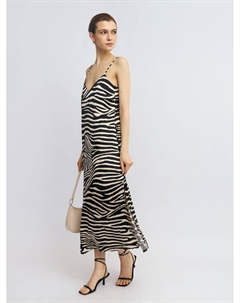 Атласное платье-комбинация миди на бретельках Zolla