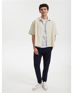 Прямые брюки-джоггеры из хлопка на резинке Zolla