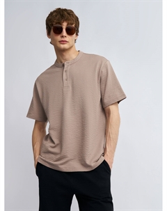 Футболка хенли без воротника Zolla