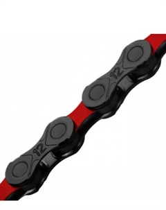Цепь велосипедная DLC12 Waxed 12 скоростей, 126L, черно-красный, BD12BR26W Kmc
