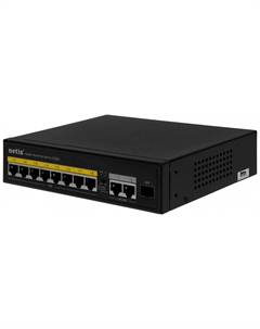 Коммутатор Netis P110GH (L2), 8x100 Мбит/с, 2x1 Гбит/с, 1SFP 8PoE 8PoE+, 120W, неуправляемый