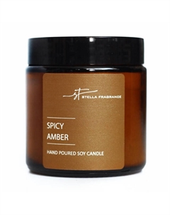 Свеча в банке STELLA FRAGRANCE Spicy Amber 6х6,5см 30ч/г ароматизированная Нет марки