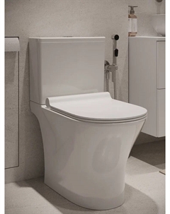 Унитаз-компакт AT07000 безободковый, с сиденьем микролифт, белый Agger