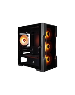 Корпус TRILOBITE T3-G ARGB, mATX, Midi-Tower, 2xUSB 3.0, RGB подсветка, черный, без БП (T3-G-BK-4F2(AP)) 1stplayer