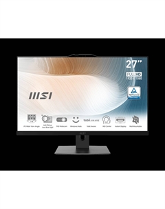 Моноблок MSI Modern AM272P 12M-807XRU 27" 1920x1080, Intel Core i7-1255U 1.7 ГГц, 32Gb RAM, 1Tb SSD, Intel Iris Xe Graphics, WiFi, BT, Cam, без ОС, черный, клавиатура, мышь (9S6-AF8211-1013) Msi