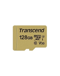 Карта памяти 128Gb microSDXC Class 10 UHS-I U3 V30 + адаптер (TS128GUSD500S) Transcend