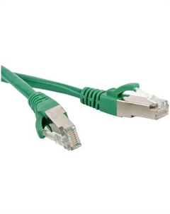 Патч-корд F/UTP кат.5e, 10м, RJ45-RJ45, зеленый, LSZH, экранированный, (PC-LPM-STP-RJ45-RJ45-C5e-10M-LSZH-GN) Hyperline