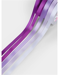 Атласная лента, набор 5 шт., 10 мм, 23±1 м, фиолетовая, сиреневая Арт узор