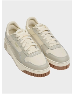 Кеды на шнуровке с серым логотипом, бежевые Puma