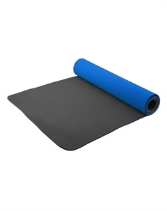 Коврик для фитнеса и йоги, TPE, 183х61х0,6см синий\серый Larsen