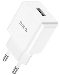 Зарядное устройство сетевое Hoco C106A Leisure 6931474783912 1 USB, 2.1A, кабель Type-C, цвет: белый (1/30/180)