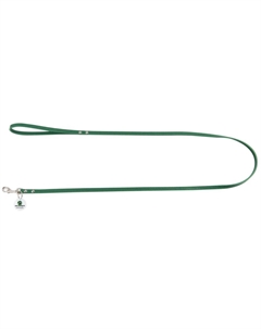 Поводок для собак из натуральной кожи с QR-адресником, зеленый 130см 12мм Mr.kranch