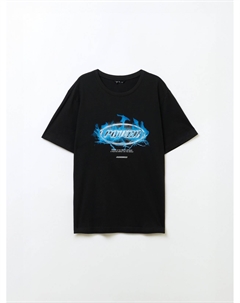 Футболка из хлопка с принтом-надписью Zolla