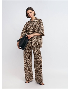 Прямые брюки на резинке с принтом Zolla