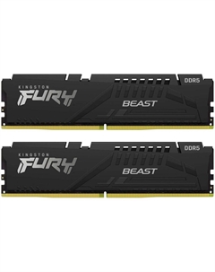 Модуль памяти DIMM 32Gb 2х16Gb DDR5 PC51200 6400MHz Kingston Fury Beast Black XMP (KF564C32BBK2-32)
