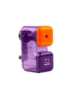 Точилка для художников механическая прозрачная, фиолетово-оранжевая Малевичъ