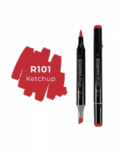 Маркер двухсторонний на спиртовой основе Brush Цвет Кетчуп Sketchmarker