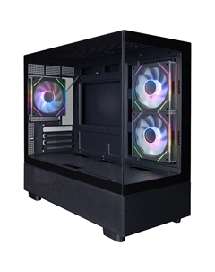 Корпус MIKU Mi5 ARGB, mATX, Midi-Tower, USB 3.0, черный, без БП (Mi5-BK-2FC7R-1FC7) 1stplayer