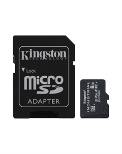 Карта памяти промышленная 8Gb microSDHC Industrial Class 10 UHS-I U3 V30 A1 + адаптер (SDCIT2/8GB) Kingston